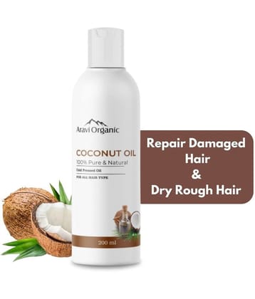 Aravi Organic 100% Pure Cold Pressed Virgin Coconut Oil - For Healthy Hair and Skin Care - 200 ml