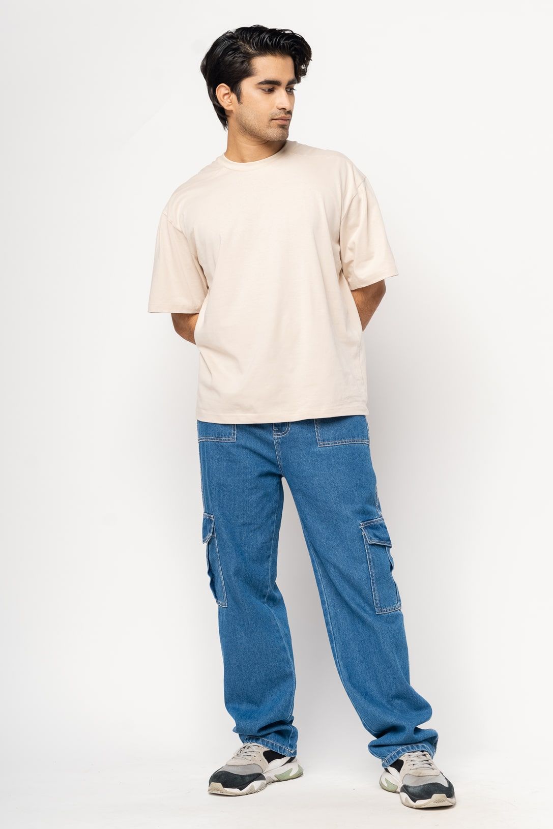 Blue Cargo Men's Tapered Jeans 26