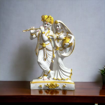 Lord Radha Krishna Marble Statue Radha idol for Home Pooja Gift Home Decoration H -40 cm-Composite Marble