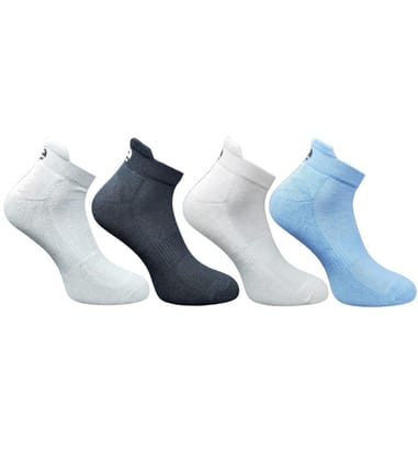4-Pair Set Unisex Casual Cotton Printed Ankle Length Socks (Multicolor)