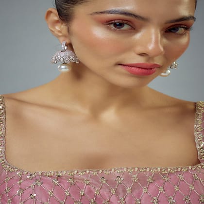 vivinia BY VIDHI MEHRA Zia Silver Plated Zircon Womens Pair of Drop Earrings (Freesize) - VE927
