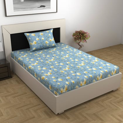 Blossom Haven Lavender Elegant Single Bed sheet-Single / Blossom Haven Lavender / FL-2008-SB