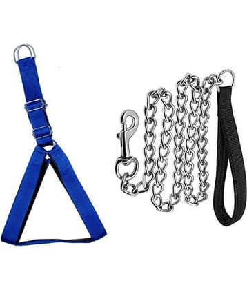 Tame Love Adjustable Dog Chest Belt Harness and Padded Leash Chain for Adult Dog (Black color - 1.25 Inch)