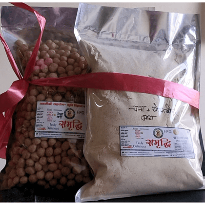 Soya Gift Pack (Soyabean Badi,Soyabean Aata) - 2 kg - 2 kg - Pack of 2