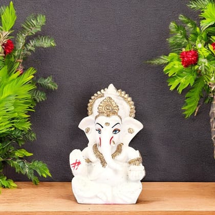 Decorative Lord Ganesha ShowpieceOff-white and Golden