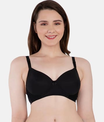 LACYLUXE Nylon Lightly Padded Women's T-Shirt Bra ( Black )