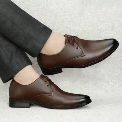 Latest Trendy Men Formal Shoes, Brown Derby Shoes, Office Shoes For Men's and Boys - Brown Color - Brown, Size - 8