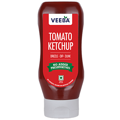 VEEBA Truly Tomato Ketchup - No Added Preservatives, 360 g Pet Jar