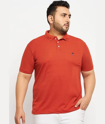 RELANE Pack of 1 Cotton Blend Regular Fit Solid Half Sleeves Men's Polo T Shirt ( Rust )