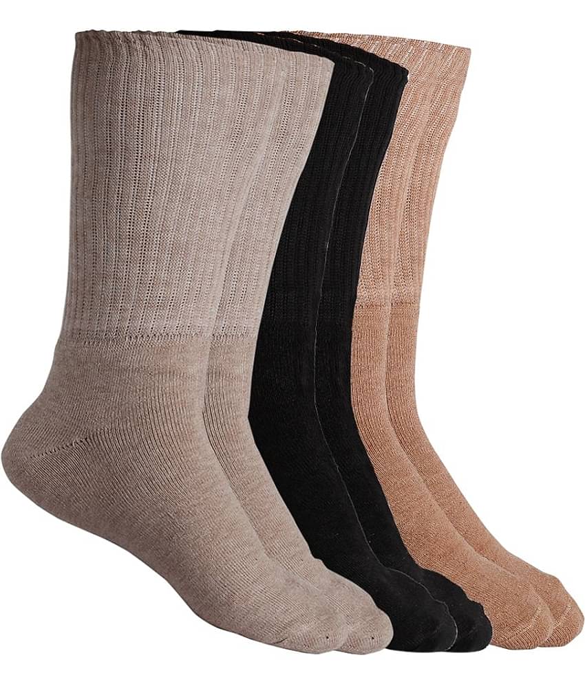 Texlon - Multicolor Terry Women's Thumb Socks ( Pack of 3 )
