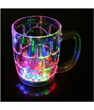 Amazing Light Changing Fibre Glass Beer Mug With Inductive Rainbow Color Disco Led 7 Colour Changing Liquid Activated Lights Multi Purpose Use Mug/Cup