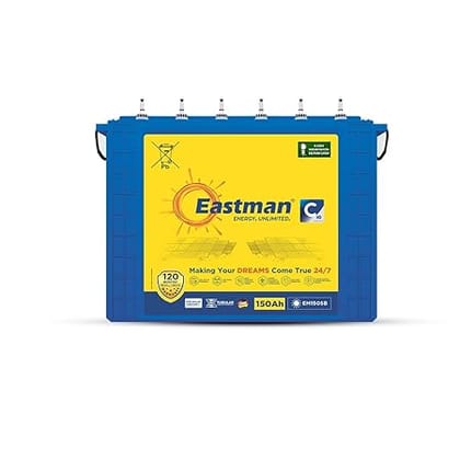 Eastman EM150SB | Eastman 150Ah Tall Tubular Solar Battery | Warranty 120 (60+60) Months for Home & Office