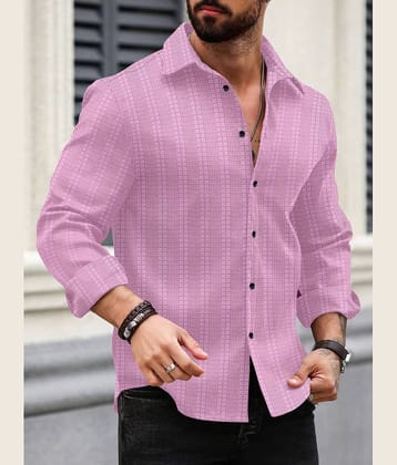 Nofilter Poly Cotton Regular Fit Self Design Full Sleeves Men's Casual Shirt - Grey ( Pack of 1 )