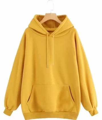 FABRIPPLE Fleece Hooded Men's Sweatshirt - Mustard ( Pack of 1 )