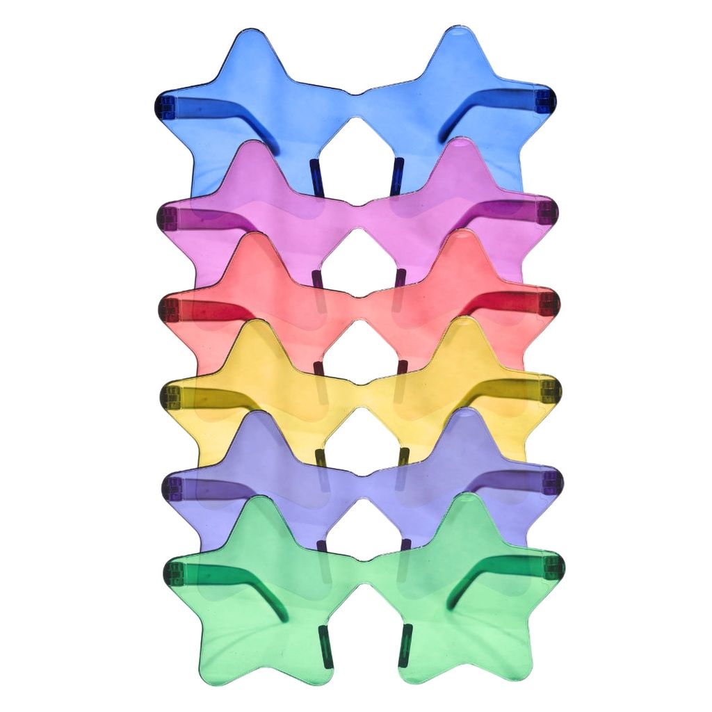 Star Shaped Multicolor Rimless Sunglases for Kids & Adults - 6PC - Sunglasses | Buy online on ZillyBuy
