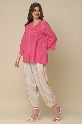 Pretty in Pink Cotton Top-PINK / M