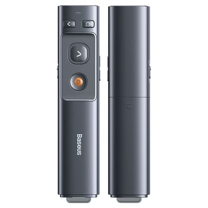 Baseus Orange Dot Wireless Presenter With USB/Type-C Receiver (Red Laser) Grey (ACFYB-0G)
