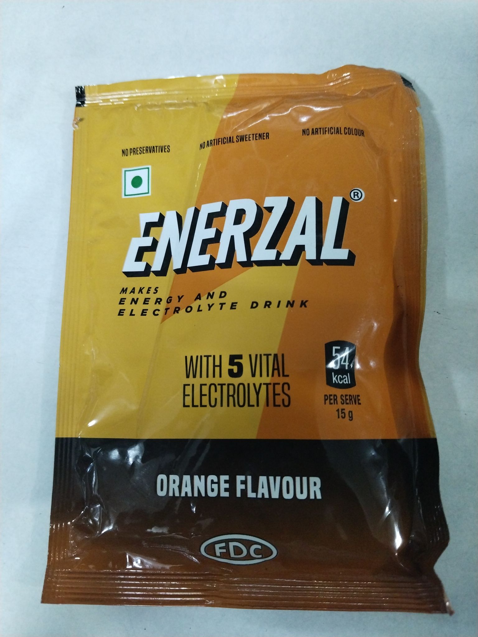 Fdc Enerzal with 5 vital electrolytes orange flavour Powder 