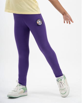 All Day Cotton Leggings-4-5 Y / Cosmic Purple