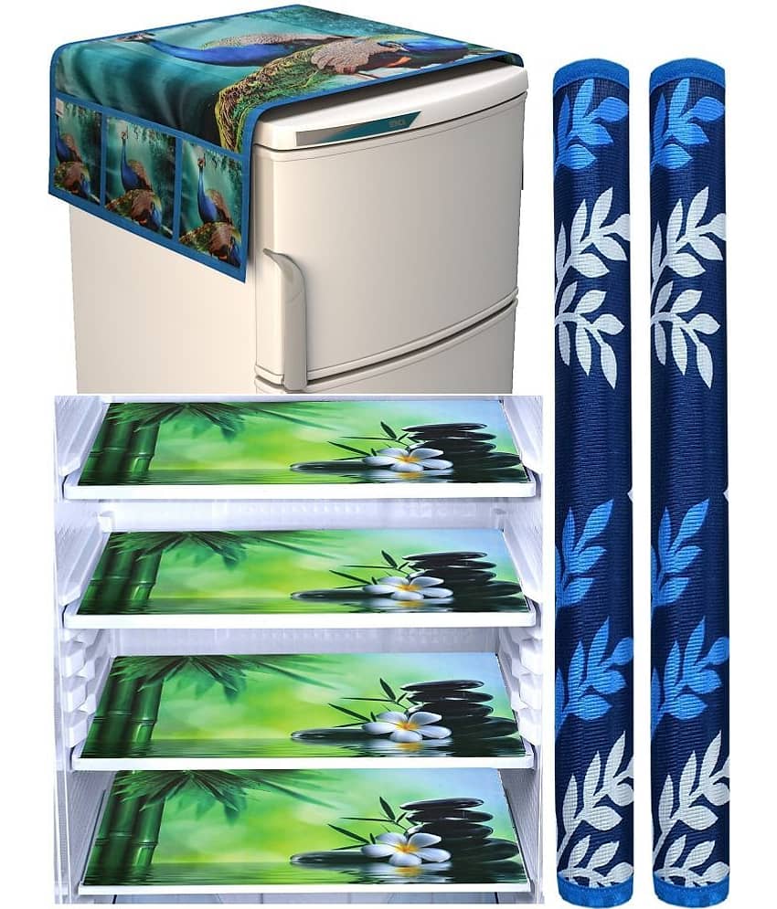 Laphino Polyester Floral Top Cover ( 97 55 ) Pack of 7 - Green