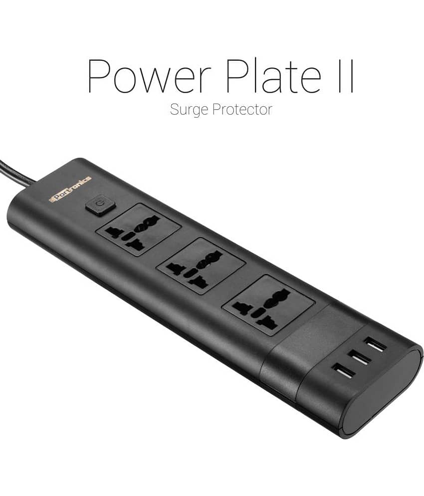 Portronics POR-671 3 socket with USB Surge Protector