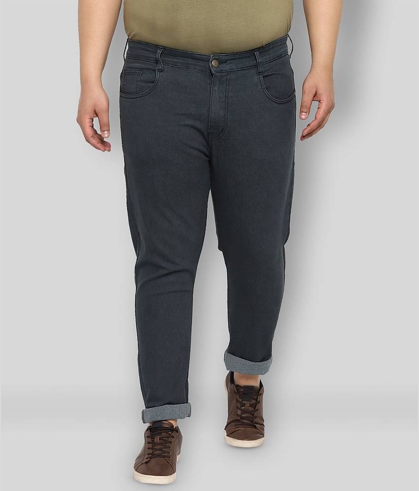 Urbano Plus - Dark Grey Cotton Blend Regular Fit Men's Jeans ( Pack of 1 )