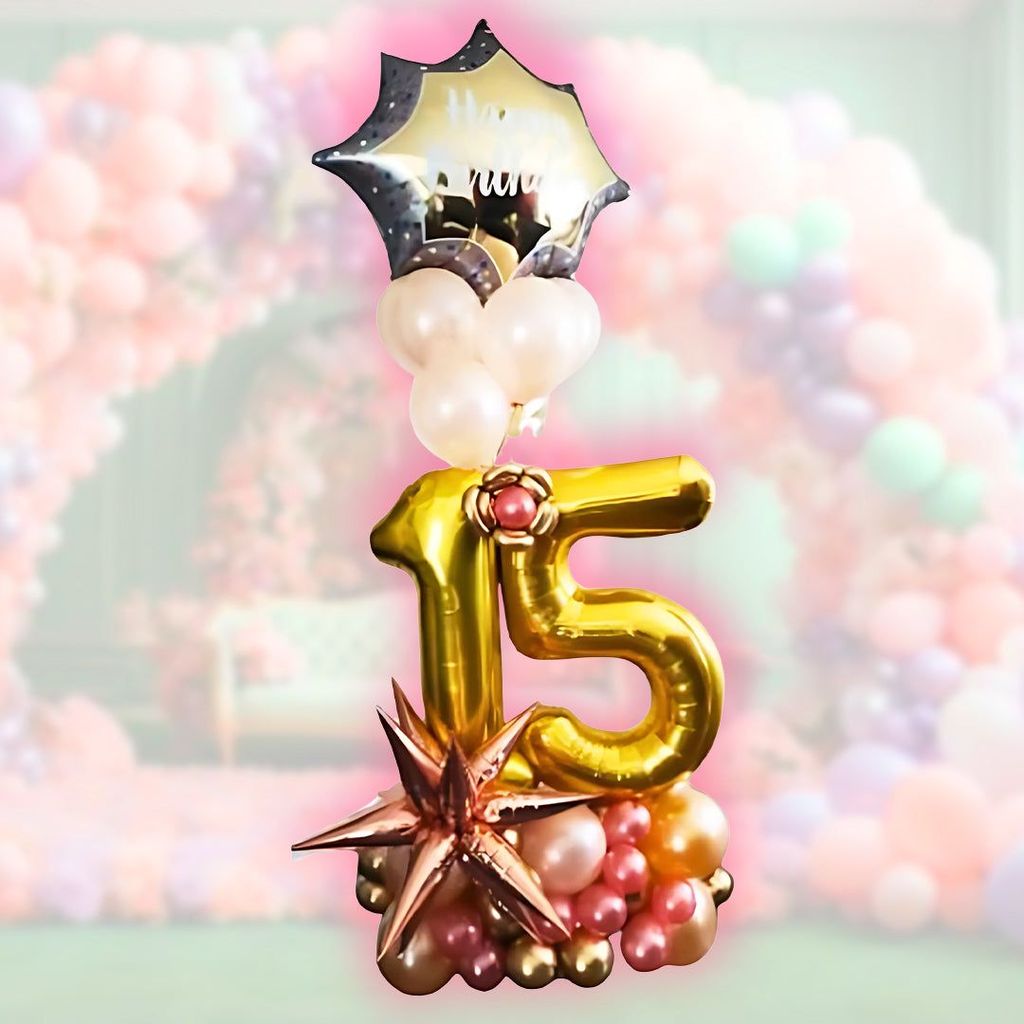 Happy 15th Birthday Balloon Bouquet - Party and Festive Needs | Buy online on ZillyBuy