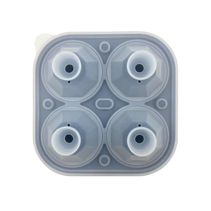 NATURALLY YOURS Silicone 4 Cube Diamond ICE Ball Tray 135 X 135 X 55 MM Clear LID