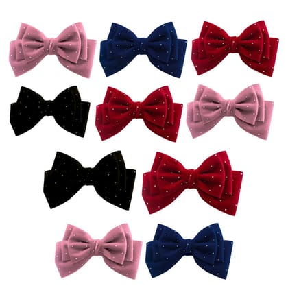 PACK OF 10 | Velvet Bow Design Alligator Hair Clip for Return Gift -69 per pc- (Prepaid Only)