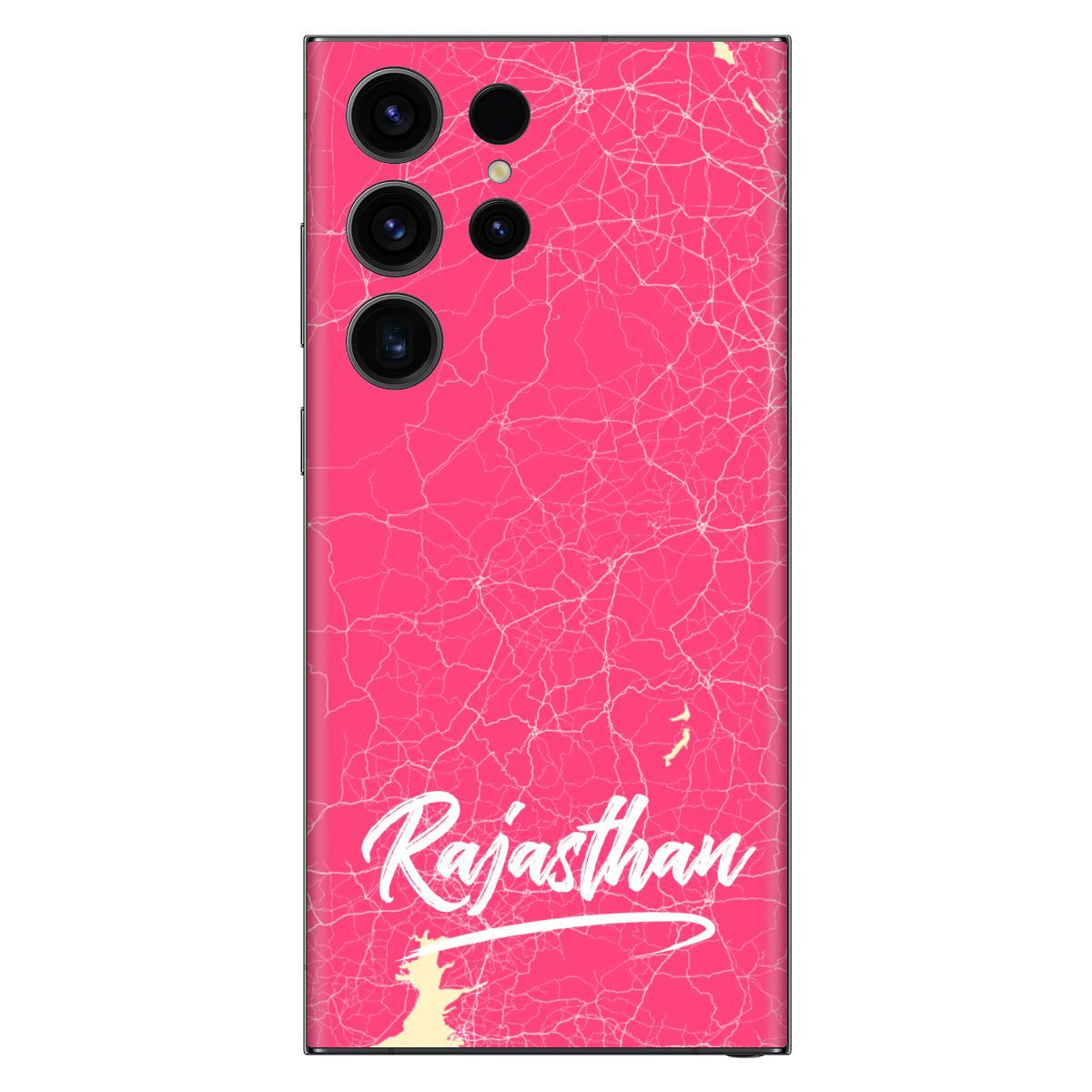WrapCart Rajasthan Travel Map Mobile Skin with 3D Embossed Vinyl Finish