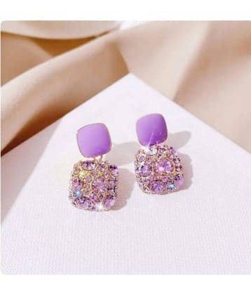 Thrillz Purple Drop Earrings ( Pack of 2 )