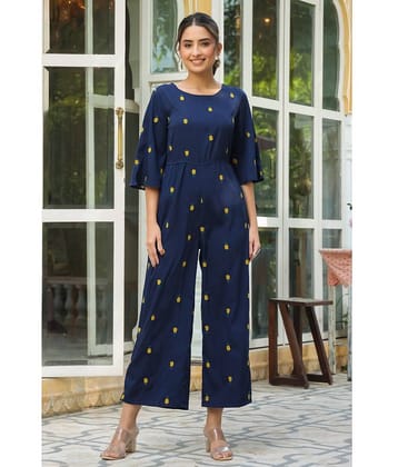 Juniper - Blue Rayon Regular Fit Women's Jumpsuit ( Pack of 1 )