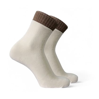 CREAM/BROWN- DRUMDARK EDITION- ORGANIC TERRY COTTON-Pack of 1-Pair
