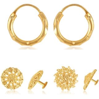 Shimmering Bejeweled Alloy Gold Plated Stud Earring Combo set For Women and Girls Shimmering Bejeweled Alloy Gold Plated Stud Earring Combo set For Women and Girls
