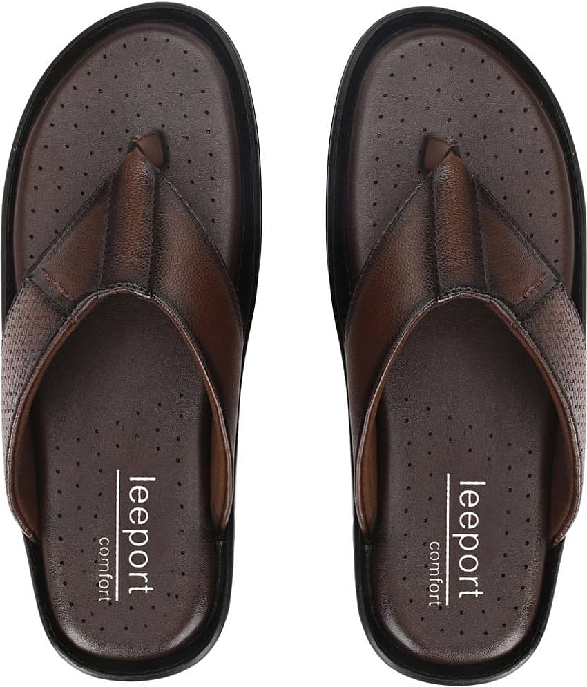 Leeport - Black Men's Thong Flip Flop