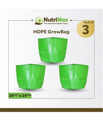 Nutrimax HDPE 200 GSM Growbags 18 inch x 18 inch Pack of 3 Outdoor Plant Bag