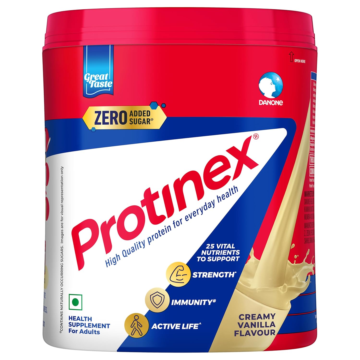 Protinex Health Supplement And Nutritional Protein Mix For Adults-(Creamy Vanilla, 400 Gms, Jar) with 25 Vital Nutrients to Support Strength, Immunity & Active Life