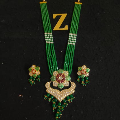 ZEVAR I Traditional Pearl Beaded Long Necklace Set