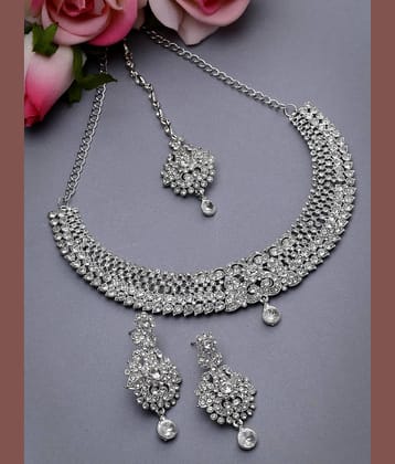 Sukkhi Silver Alloy Necklace Set ( Pack of 1 )