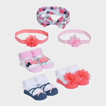 Luxe Gigi Headband & Socks Pack of 6-0-12 M / Multicolor