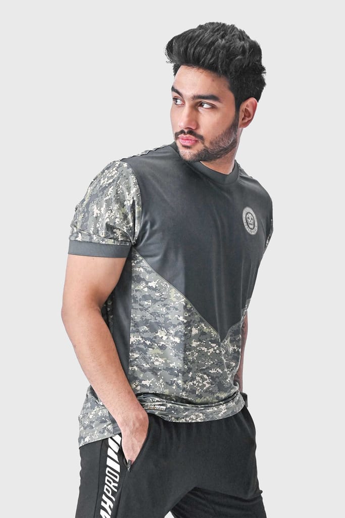 Military Green Camo Crew Neck