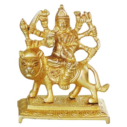 Brass Durga Ji God Idol - Premium Quality Handmade Showpiece, Height : 3.5 Inch (BSMAS1044 D)