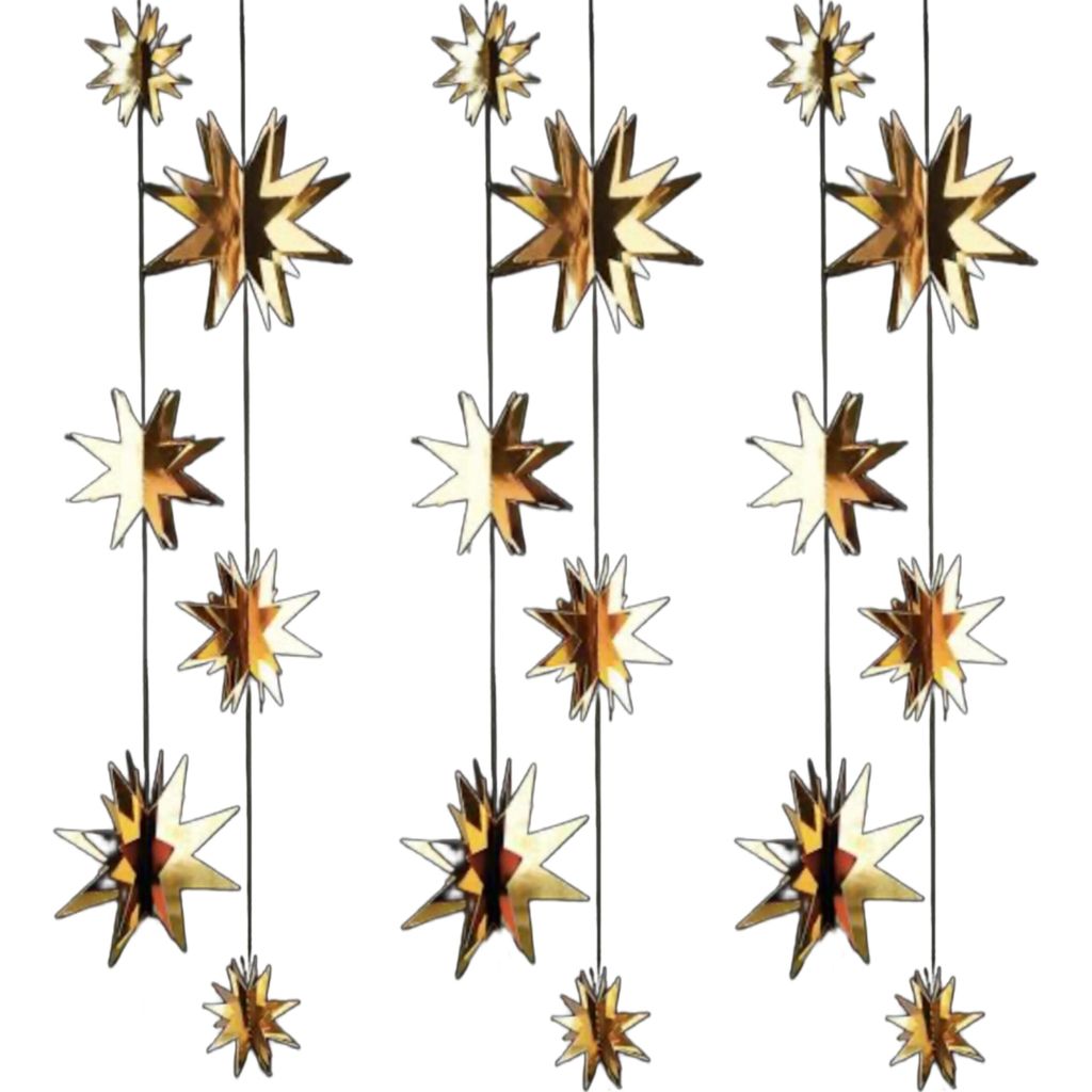 4D Golden Star Hanging - 6FT - Party and Festive Needs | Buy online on ZillyBuy