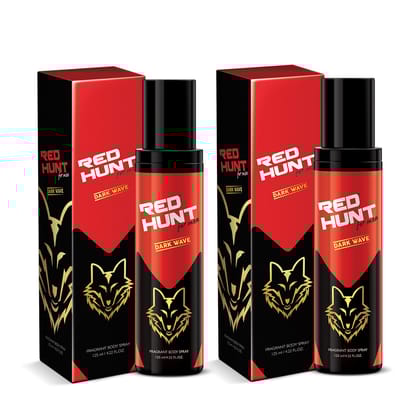 Red Hunt Dark Wave Fragrant Body Spray for Men | Long Lasting Fragrance (125ml) (Pack of 2)