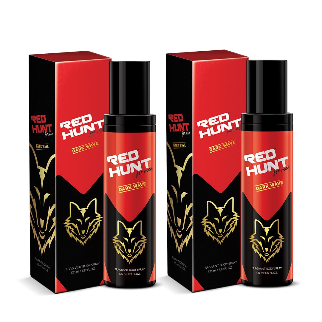 Red Hunt Dark Wave Fragrant Body Spray for Men | Long Lasting Fragrance (125ml) (Pack of 2)