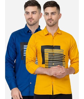 FREKMAN 100% Cotton Regular Fit Printed Full Sleeves Men's Casual Shirt - Multi ( Pack of 2 )
