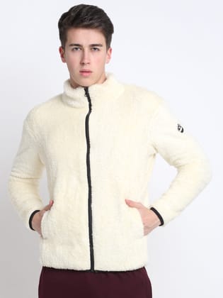Invincible Men's Double Sherpa Jacket-White / S