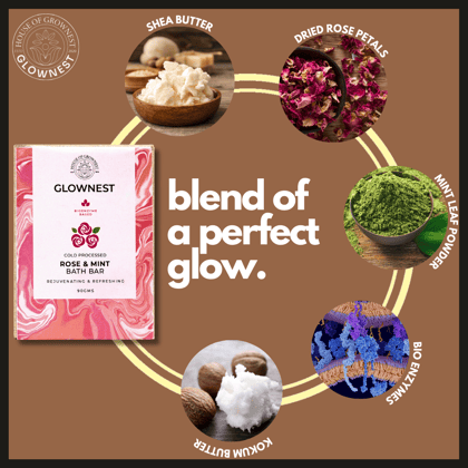 Grownest Bioenzyme Based Rose & Mint Bath Bar (90g)