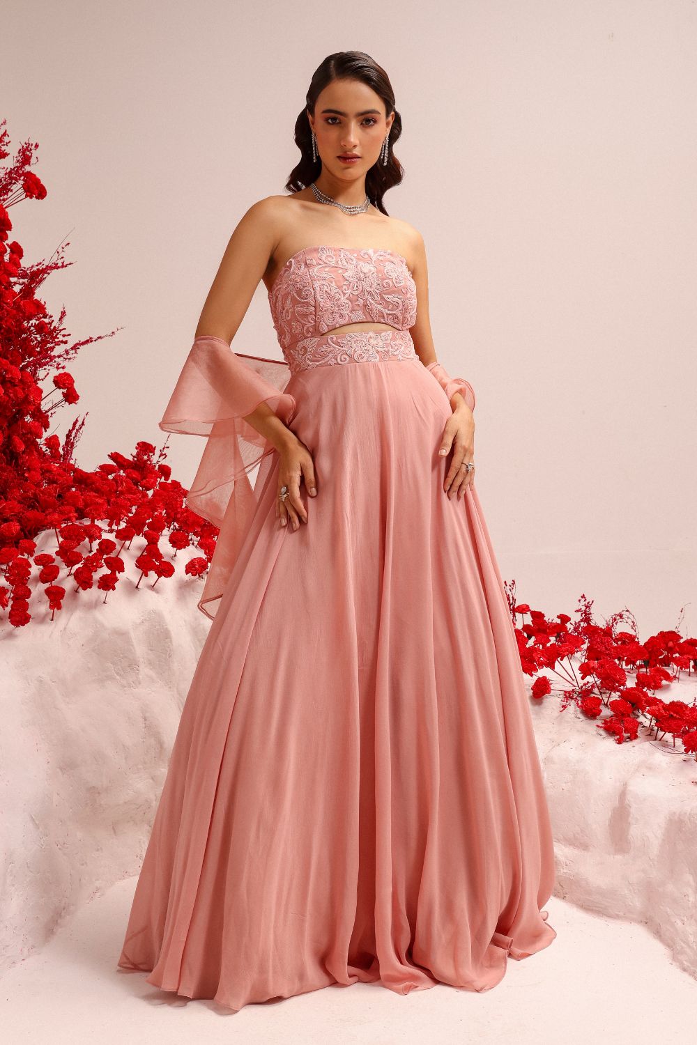 Afreen blush pink anarkali-XS