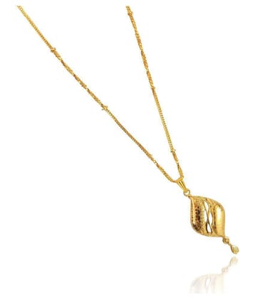 SHANKH-KRIVA GOLD PLATED PENDANT AND CHAIN FOR GIRL or women-100379 - Golden